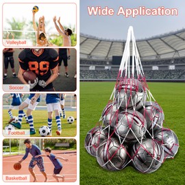 ZMDMAH Extra Large Ball Net, Extra Large Football Basketball Handball Ball Net Volleyball Net for 10-15 Balls, Multi-Purpose Ball Bag Mesh Bag, Sports Mesh Bag with Drawstring and Shoulder Strap Ball