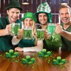4Pcs St. Patrick's Day Glitter Shamrock Candle Rings