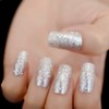 ELEVENAIL Pretty Full Cover Silver White Bling Glitter Press on