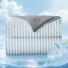 bedsmile Striped Cooling Comforter Queen Size, Q-Max 0.45 Reversible Cooling
