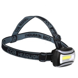 Waterproof Head Lamp Light Flashlight Headlight Outdoor Cycling Camping Fishing COB LED 120lm Bright Hands Free Adjustable Headband IP65 Waterproof Powered by AAA Batteries Orange (Blue)