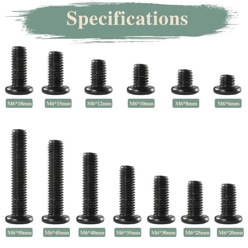 GOHODOMINO M6 x 18mm 20Pcs Flat Head Hex Socket Cap