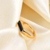 VQYSKO Gold/Silver Signet Stainless Steel Band Ring18k Gold Plated Fashion