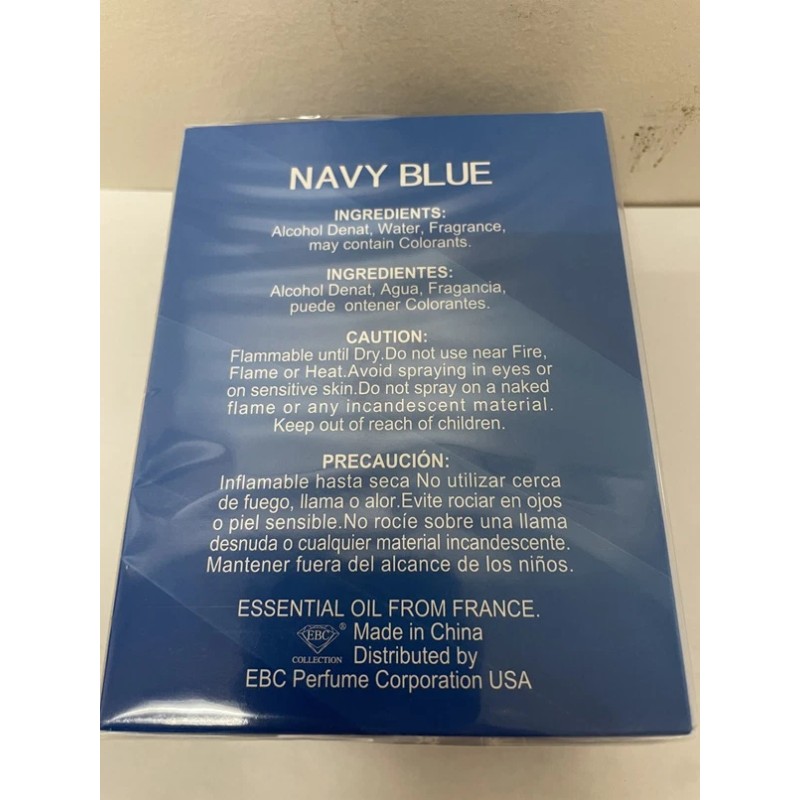 EBC Collection, NAVY BLUE Perfume for Men, 3.4oz/100ml