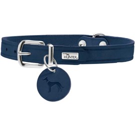 Hunter Aalborg Dog Collar with Durable Soft Cowhide Leather with Keyring
