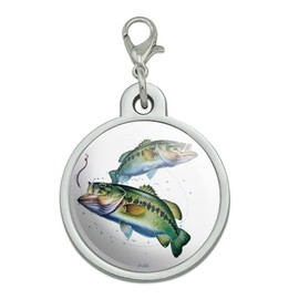 Largemouth Bass Fishing 8 Chrome Plated Metal Pet Dog Cat ID Tag - Large