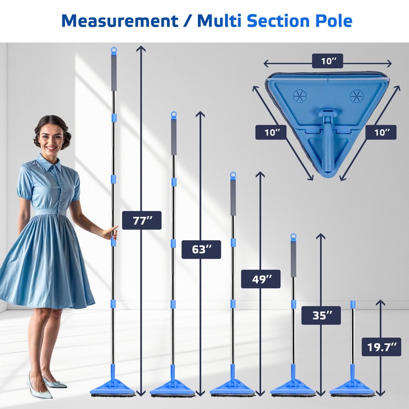 DSV Standard Wall Mop, 77 Inches Long Handle Wall Cleaner