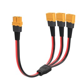 ELFCULB XT60 Splitter Cable,12AWG XT60 1 Female to 3 Male Connector Cable for UAV Phantom Quadcopter RC Car(1FT)