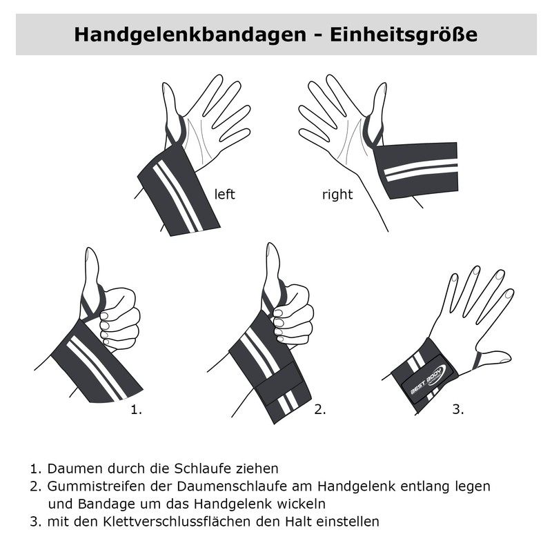 Best Body Nutrition Handgelenkbandagen - schwarz - Paar