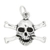 LGU Sterling Silver Oxidized Skull and Crossbones Jolly Roger Pirate