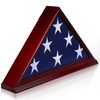 ANLEY Solid Wood Memorial Flag Display Case with Base -