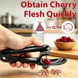 Cherry Pitter with Storage Box| Handheld Cherry Pit Olive Seed Remover Tool