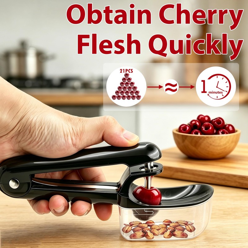 Cherry Pitter with Storage Box| Handheld Cherry Pit Olive Seed