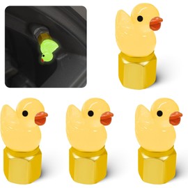 Paquete de 4 Tapas para válvula de neumático con Lindos patitos, Tapas para válvula de neumático Que Brillan en la Oscuridad, decoración Interesante y práctica para neumáticos, se Pueden Usar