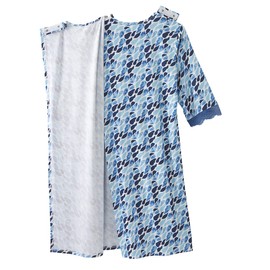 Silverts Hospital Gowns for Women Open Back, Night Gowns for Elderly Women, Adaptive Clothing for Seniors, Hospice Care Supplies, Hospital Robe, Old Lady Dress - Light Blue Medley LGE