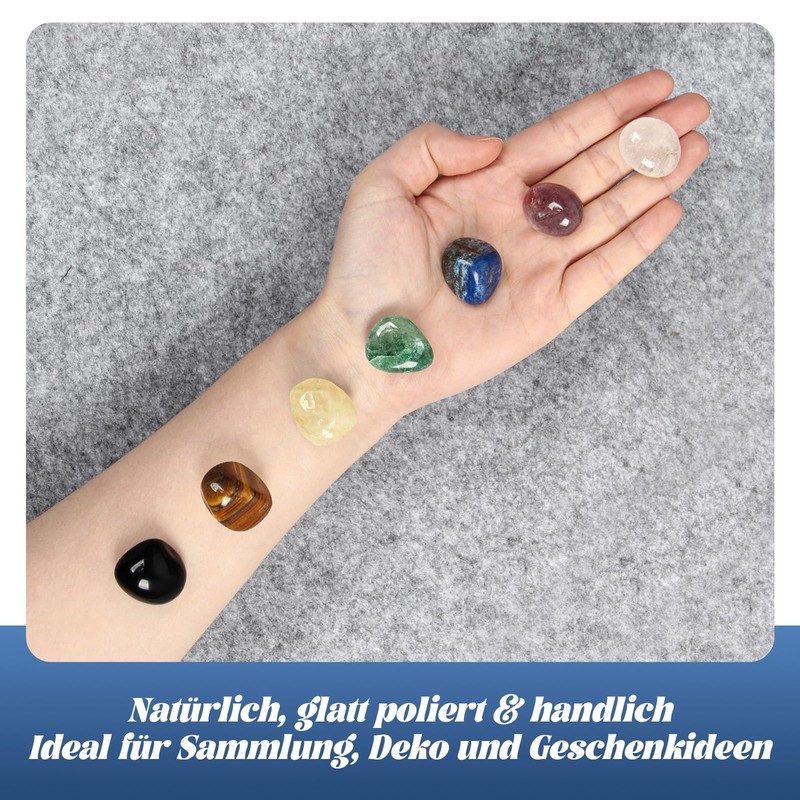 24-Piece Gemstone Set, Polished Tumbled Stones for Children and Collectors