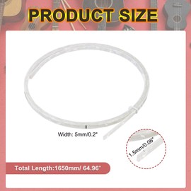 MECCANIXITY 1 Pcs Guitar Binding Purfling Strips, 1650x5x1.5mm Plastic Binding Edge Trim for Acoustic or Classical Guitar Accessories, White Pearl