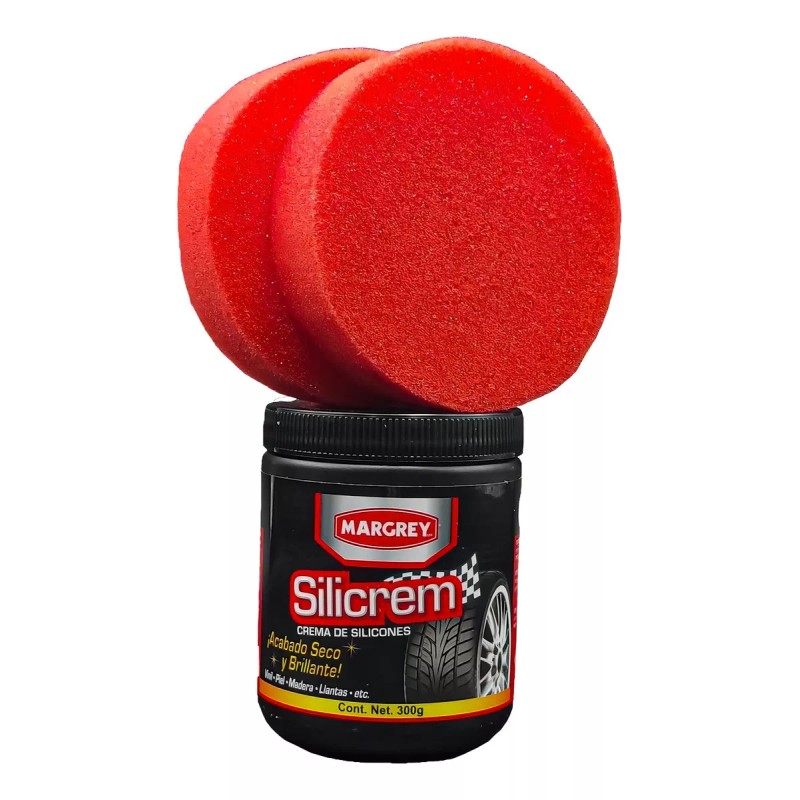 Margrey Abrillantador Crema De Silicon Automotriz Silicrem Margrey con esponjas