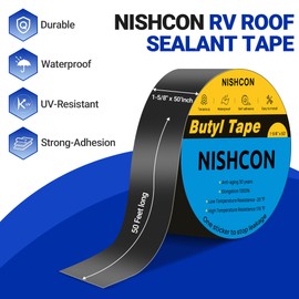 NISHCON Butyl Joist Tape for Decking 1 5/8" x 50', Waterproof and Anti-Corrosion for Extend Deck Life, 6 Rolls