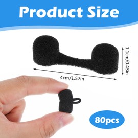 COMNICO 80 Pieces Nose Plug Filter Disposable Nose Dust Filters Bulk Sponge Nostril Filters for Spray Tanning Welding Dust Allergies DustConstruction Areas (Black)