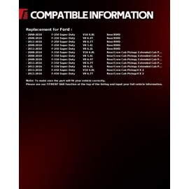 Torchbeam Rear Shock Absorbers Suspension Struts Replacement for Ford F-250 Super Duty 2008-2016, Ford F-350 Super Duty 2008-2016, Ford F-450 Super Duty 2011-2016 349146 * 2 2 PCS