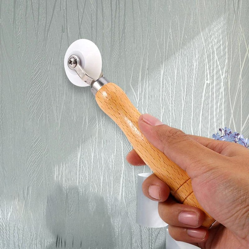 Wallpaper Seam Roller, 2 Pcs Wooden Handle Wallpaper Scorer Tools