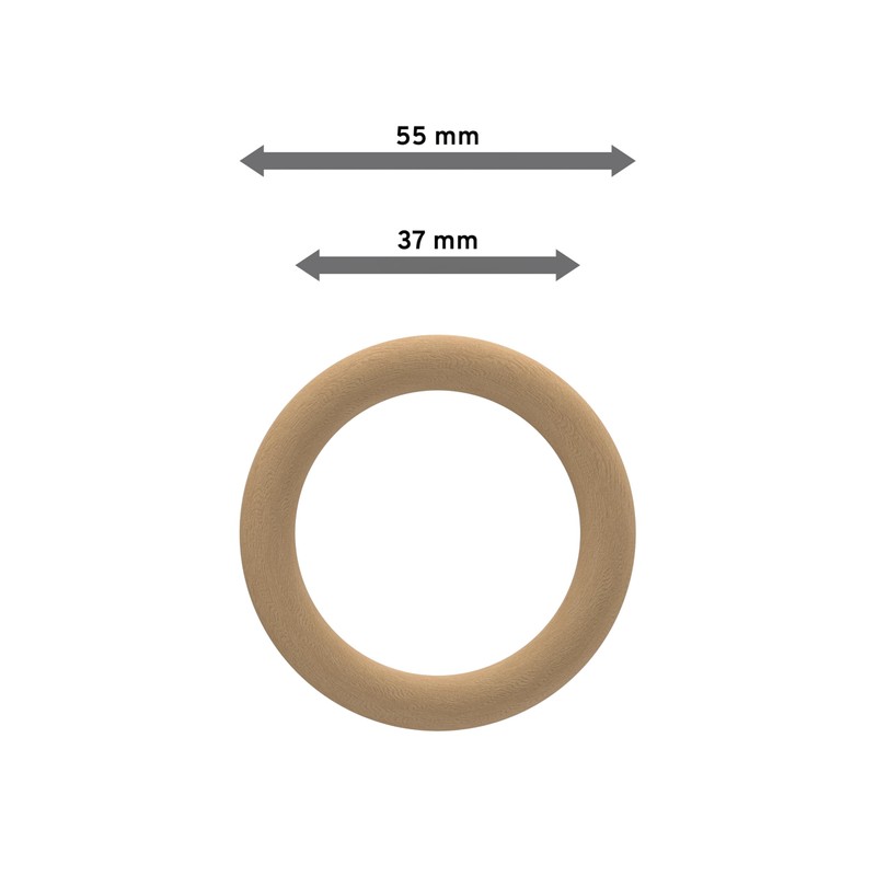Interdeco Curtain Rods Wooden Rings with Pleat Hooks / Curtain