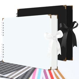 2 Pack Scrapbook Photo Album 40 Pages Thick Paper, Handcover Photo Album Scrapbook, Family DIY Memory Book, Ideal for Wedding, Travel, Craft Projects (11.6 x 8.3 inch)