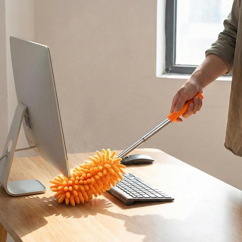 Timotech Set 2 Piezas Plumero de Microfibra con Mango Extensible,