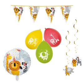 Boland - Safari Decoration Set, Party Decoration, Animals, Bunting and More, Birthday, Children's Day