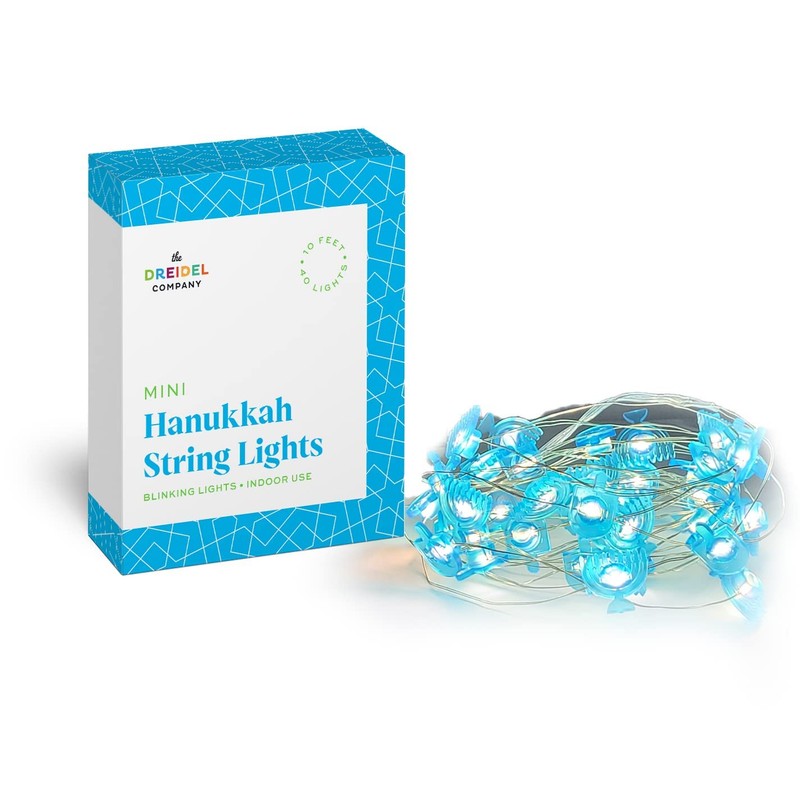 The Dreidel Company Hanukkah LED String of Lights Menorah and
