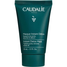 CAUDALIE Instant Detox Mascarilla de Arcilla Rosa, Limpia Poros - 35 mL Mascarilla Facial de Arcilla Rosa Instant Detox, Limpia Poros Abiertos y Reduce Grasa, Piel Mixta y Grasa, 75 mL