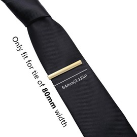 HONEY BEAR 3pcs Set Mens Tie clips Set Tie Bar for Normal Size Tie - Stainless Steel for Business Wedding Gift,5.4cm (Matte Gold)