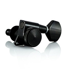 VANSON Tuners/Machine Heads V07SP Right Handed Black LOCKING (Set of 6) for Stratocaster, Telecaster, Jackson, Ibanez, BC Rich, Schecter (Right Handed, Black)