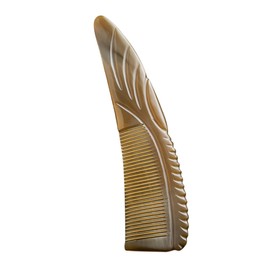 WOONEKY Hair Comb Ox Horn Styling Comb for Women Thickened Curved Design Gentle Scalp Massage All Hair Types for