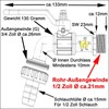 Brass Water Butt Feedthrough with Outlet Tap and Hose Nozzle
