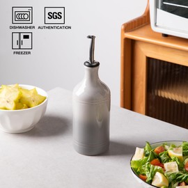 Sweejar - Botella dispensadora de aceite de oliva de cerámica, opaca, protege el aceite para reducir la oxidación, adecuada para almacenamiento de vinagre, jarabes de café y otros líquidos, paquete de