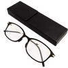 GALAXSEE 老眼鏡 超薄型 ブルーライトカット ステンレス合金フレーム カジュアル ハードケース付 GA-203 (C1 ブラック,