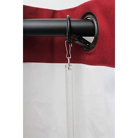 Fabrics and Drapes - 36 Inch - 6 Pack - Amazing Drapery Universal Flexible Clear Acrylic Grommet Baton Curtain Wands - with Your Choice of Ring Finish Black - Style #G30B