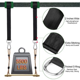 Werflyto Safe Tree Swing Hanging Straps Kit, 3FT/10FT/15FT/20FT, Heavy Duty Holds 5500LBS Extra Long Adjustable Tree Swing Straps, Easy & Fast Way to Hang Any Swing or Hammock(20 FT)
