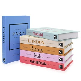 Gwezmxs Decorative Books, Decorative Book, Dummy Book, Modern Decorative Books, 6 Pieces, Multicoloured, 24 x 16 x 3.4 cm