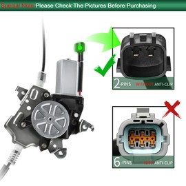 A-Premium Power Window Regulator with Motor Replacement for Nissan Frontier Xterra 2005-2015 Pathfinder Suzuki Equator (2 Pins Only) Front Left Driver Side