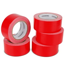COSIMIXO 5-Pack Red Heavy Duty Duct Tape, 2 inches x 30 Yards, Strong, Flexible, No Residue, All-Weather and Tear by Hand - Bulk Value for Repairs, Industrial, Professional Use