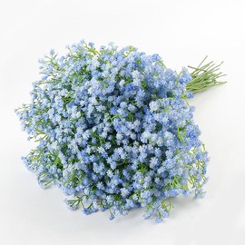 DEEMEI Artificial Baby Breath Bouquets Gypsophila Flowers Real Touch Faux Baby‘s Breath Flowers for Wedding Floral Arrangement Party Home Decoration - Color: Blue, Specification: 15 PCS