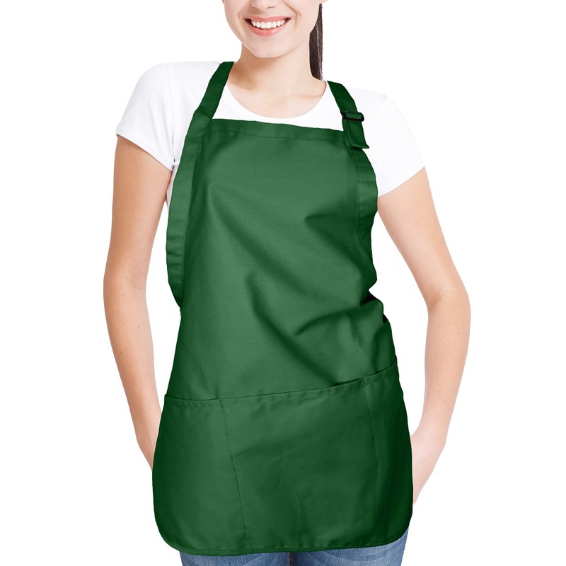 DALIX Apron Commercial Restaurant Home Bib Spun Poly Cotton Kitchen