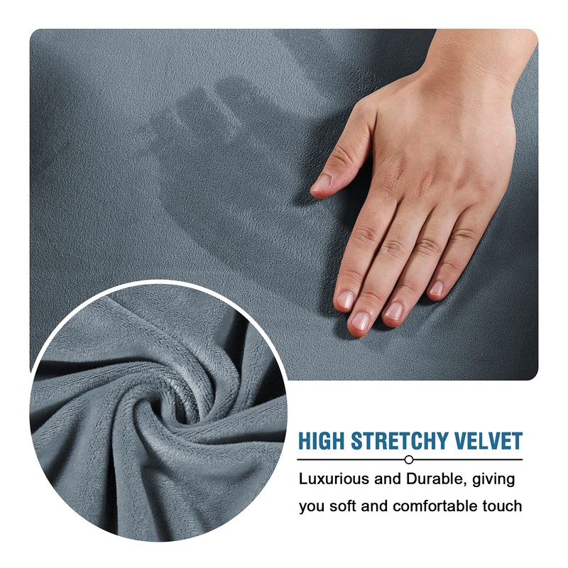 H.VERSAILTEX Velvet 4 Piece High Stretch Sofa Slipcover Cover Furniture
