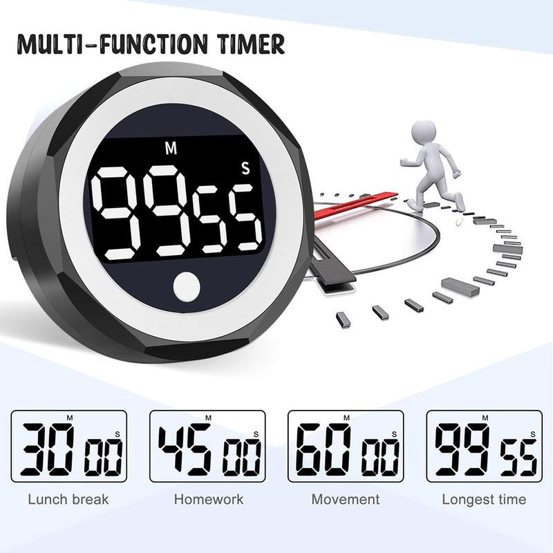 Kitchen Timer Magnetic Countdown Timer for Studying Meetings Cooking