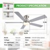 Ceiling Fans with Lights, 56" Flush Mount Ceiling Fan with