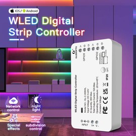 Gledopto WLED Digital Light Strip Controller WiFi DC5-24V WS2812B 2811 SK6812 RGB RGBW Led Strip Light No Hub (WLED Digital Strip Controller)