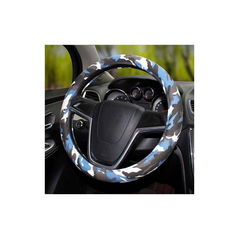 Istn Unisex's Camo Steering Wheel Cover 2018 38cm Blue Green